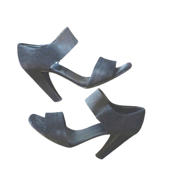 Prada Black Suede Heels Sandals Women's Size 8.5 - Picture 1 of 14